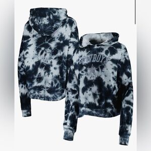New Era Navy Dallas Cowboys Cloud Dye Fleece Pullover Hoodie